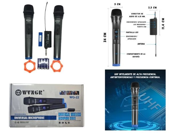 &u++ MICROFONO PC SIMPLE WIRELESS UHF WG-22